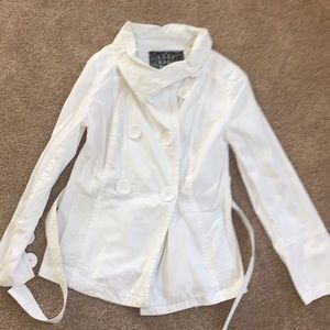 WOMENS WHITE COVER UP JACket size SMALL